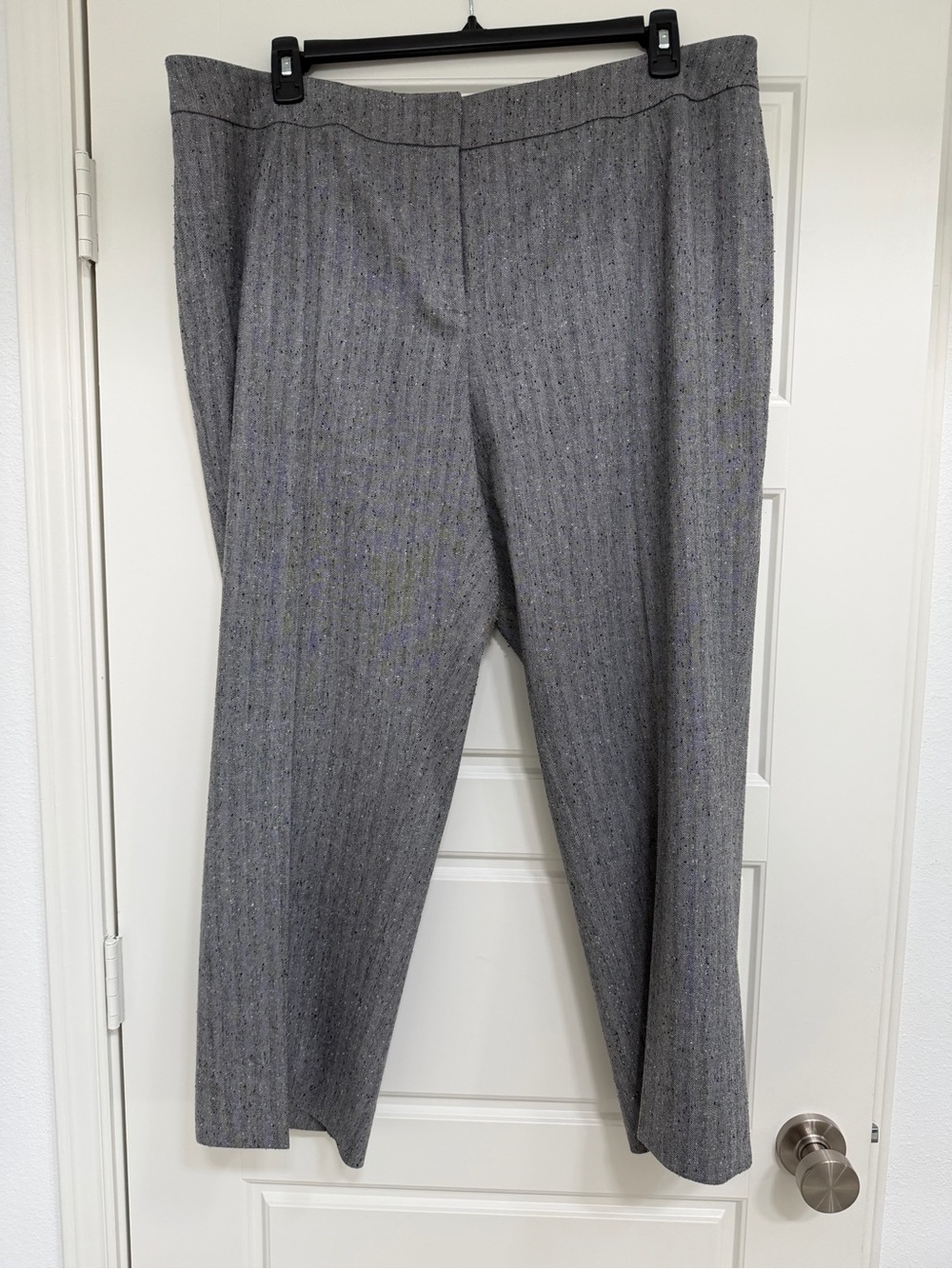 Lafayette 148 New York Gray Pinstripe Straight-Leg Pants